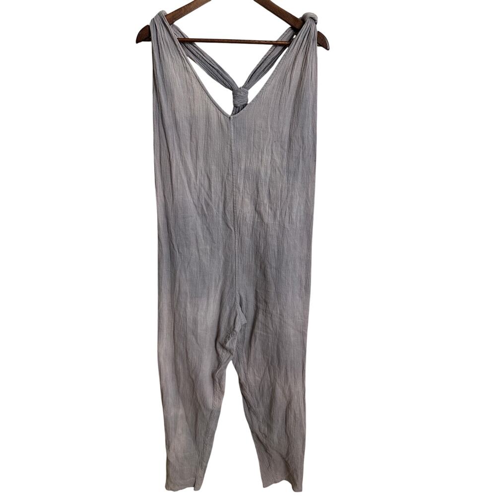 Electric Feathers Gray Dye Pockets Jumpsuit Womans Small